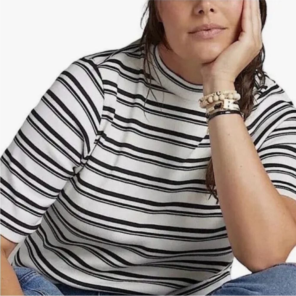 Maeve black and white stripped top